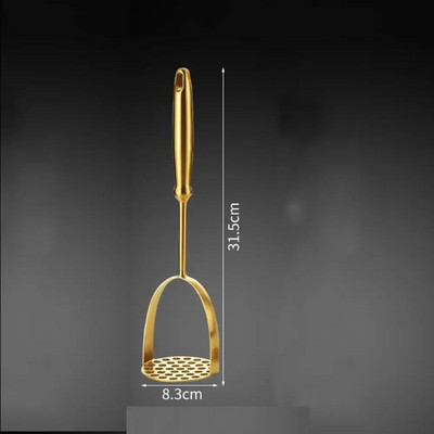 Εγχειρίδιο για το σπίτι από ανοξείδωτο χάλυβα πατάτας πουρέ πατάτας με συμπιεσμένο ρύζι κολοκύθας Ομαλό πολτοποιημένο θρυμματιστή φρούτων λαχανικών χρυσό Gadgets κουζίνας