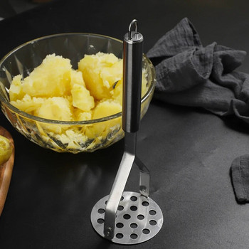 Ръчна машина за смачкване на картофи от неръждаема стомана Плодове зеленчуци под налягане Кал машина Кухня Детска мелница за храна Допълнителна джаджа