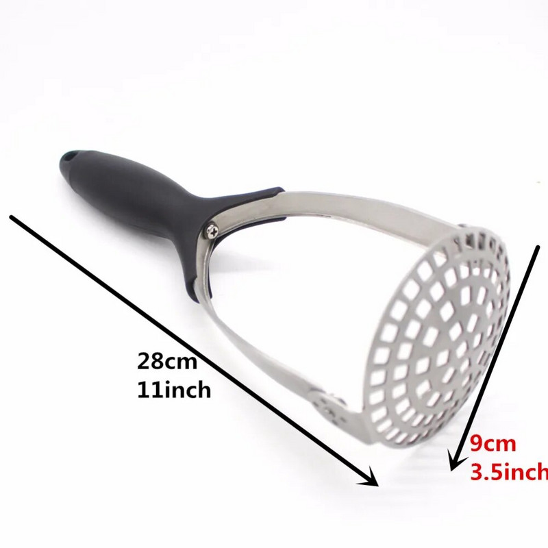 Mașină de zdrobire de cartofi din oțel inoxidabil Presă de usturoi de mână pentru legume și fructe