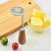 Instrument de bucătărie Leeseph din oțel inoxidabil pentru zdrobire de cartofi, instrument de zdrobire de cartofi Masina manuală cu mâner de lemn