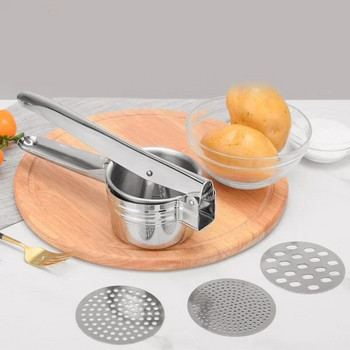 Masher RicerPress Πουρέ πατάτας από ανοξείδωτο ατσάλι Θρυμματισμός πουρέ φρούτων λαχανικών Αποχυμωτής πρέσας Maker Εργαλεία κουζίνας