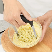 Mașină de zdrobire de cartofi din oțel inoxidabil Mașină de zdrobire manuală de cartofi Instrument de bucătărie (1buc)