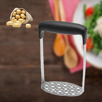 Кухненски инструмент за смачкване на картофи от неръждаема стомана Ръчна машина за смачкване на картофи (1 бр.)