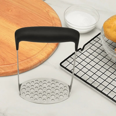 Mașină de zdrobire de cartofi din oțel inoxidabil Mașină de zdrobire manuală de cartofi Instrument de bucătărie (1buc)