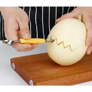 Мини копач на топки за ябълки Лъжица за пъпеш Лъжица за копаене на сладолед Двукраен инструмент за готвене Кухня Направи си сам Аксесоари Джаджи за кухня