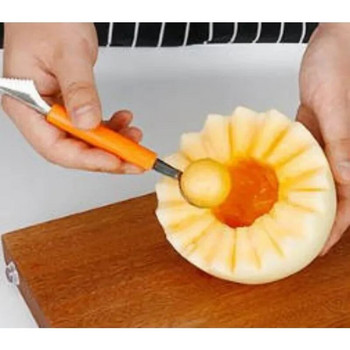 Мини копач на топки за ябълки Лъжица за пъпеш Лъжица за копаене на сладолед Двукраен инструмент за готвене Кухня Направи си сам Аксесоари Джаджи за кухня