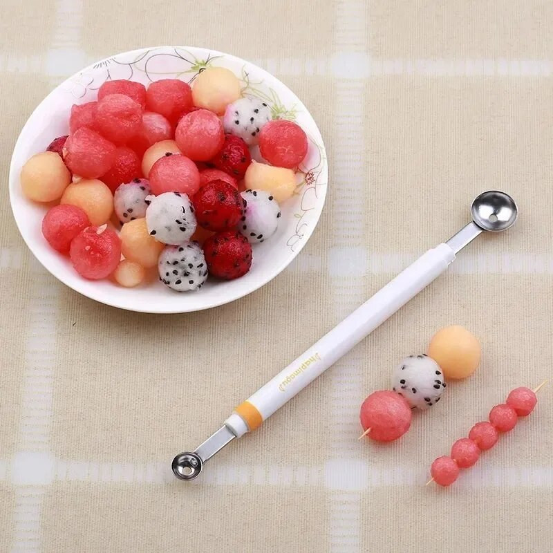 Mini Apple Ball Digger Pepene Pepene Lingura Inghetata Dig Scoop Instrument de gătit cu capăt dublu Accesorii de bucătărie DIY Gadgets pentru bucătărie