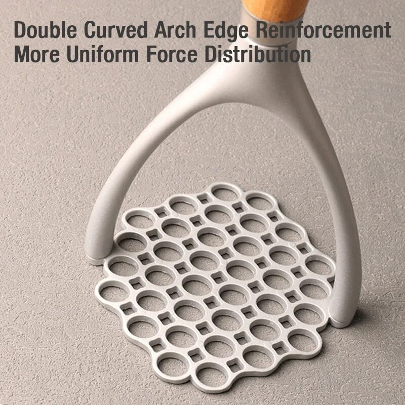 Masina manuală de zdrobire de cartofi, presă de cartofi din aliaj de aluminiu, tocator de legume cu mâner din lemn, zdrobitor de cartofi și fructe, gadgeturi de bucătărie