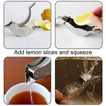 1 PC Bird Lemon Wedge Squeezer Антикорозионна ръчна преса Портокалова сокоизстисквачка Ръчна преносима метална сокоизстисквачка за цитрусови плодове Неръждаема стомана