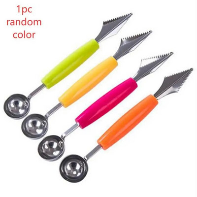 4 în 1 tăietor de pepene verde tăietor de fructe din oțel inoxidabil săpat pulpă cuțit de sculptat cuțit de pepene galben Gadgets de bucătărie