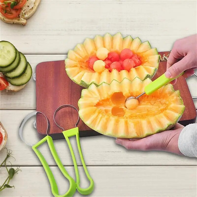 Cuțit 4 în 1 pentru pepeni verzi Cuțit cuțit pentru fructe Cuțit pentru sculptat Cuțit pentru tăiat fructe Separator de pulpă Accesorii pentru bucătărie