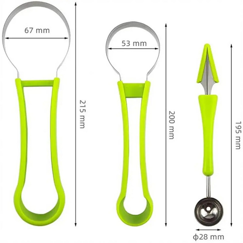 Cuțit 4 în 1 pentru pepeni verzi Cuțit cuțit pentru fructe Cuțit pentru sculptat Cuțit pentru tăiat fructe Separator de pulpă Accesorii pentru bucătărie