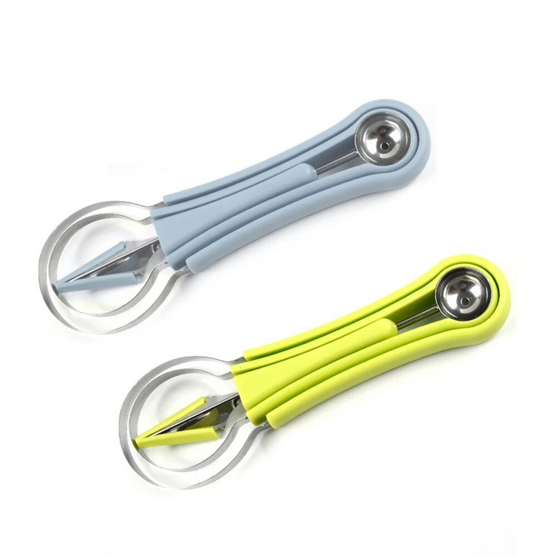 Cuțit 4 în 1 pentru pepeni verzi Cuțit cuțit pentru fructe Cuțit pentru sculptat Cuțit pentru tăiat fructe Separator de pulpă Accesorii pentru bucătărie