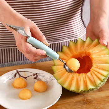 Нож за издълбаване на плодове Диня Baller Кръгла лъжица за сладолед Сегментиране на плодове Направи си сам Асортирани студени ястия Инструмент Кухненски аксесоар