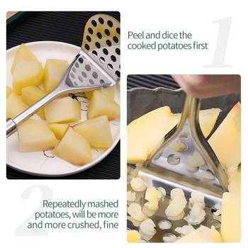 Ανοξείδωτο ατσάλι Potato Masher Mud Press Potatoes Manual Crusher Potatoes Mud Press Kitchen Fruit Vegetable Cutter Kitchen Gadget
