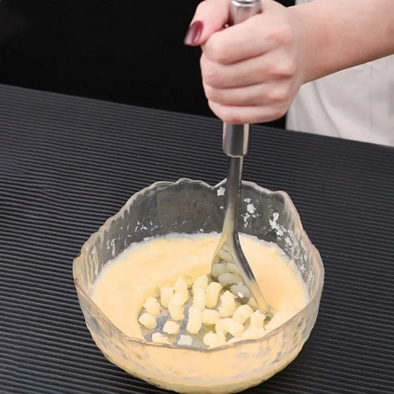 Mașină de zdrobire de cartofi din oțel inoxidabil Presă de nămol pentru cartofi Concasor manual de cartofi Presă de nămol de bucătărie Cuțit de fructe și legume Gadget de bucătărie