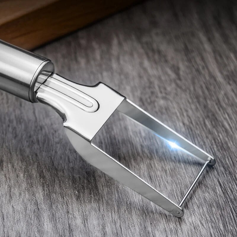 Furculiță portabilă 2 în 1 pentru tăiat pepene verde Cuțit pentru tăiat pepene verde cuțit Furculiță de tăiat fructe de bucătărie din oțel inoxidabil