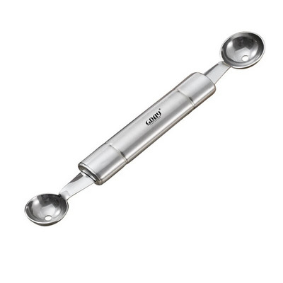 Cuțit multifuncțional pentru pepene galben cu cap dublu din oțel inoxidabil Cuțit pentru decorare a legumelor Cuțit pentru bile de fructe Accesorii pentru salată de bucătărie