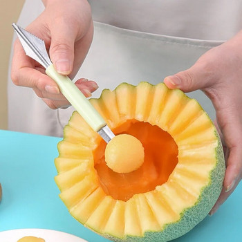 Мултифункционален нож за резба на плодове Диня Baller Ice Cream Dig Ball Ложица Spoon Baller Кухня Направи си сам Студени ястия Инструменти Джаджи