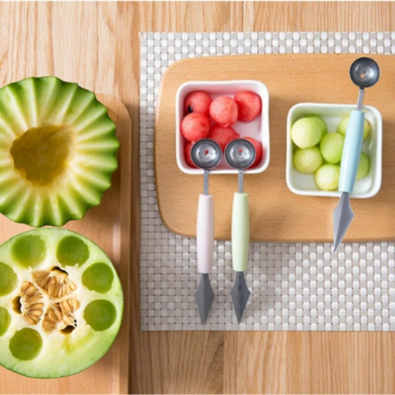 Daugiafunkcis vaisių drožybos peilis Arbūzas Baller Ledai Kasti Kamuolys Kaušelis Šaukštas Baleras Virtuvė „Pasidaryk pats“ šalti indai Įrankiai Įtaisai