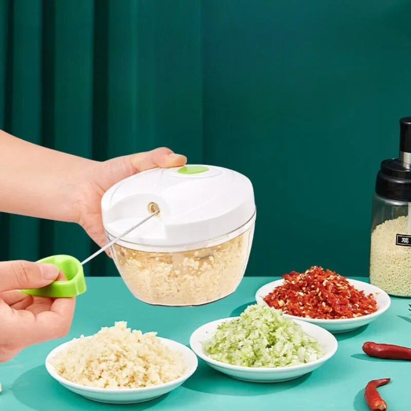 Mini blender de usturoi Cutter de uz casnic Mașină de tocat carne Tocător manual multifuncțional pentru tocat fructe Blender Ustensile de bucătărie