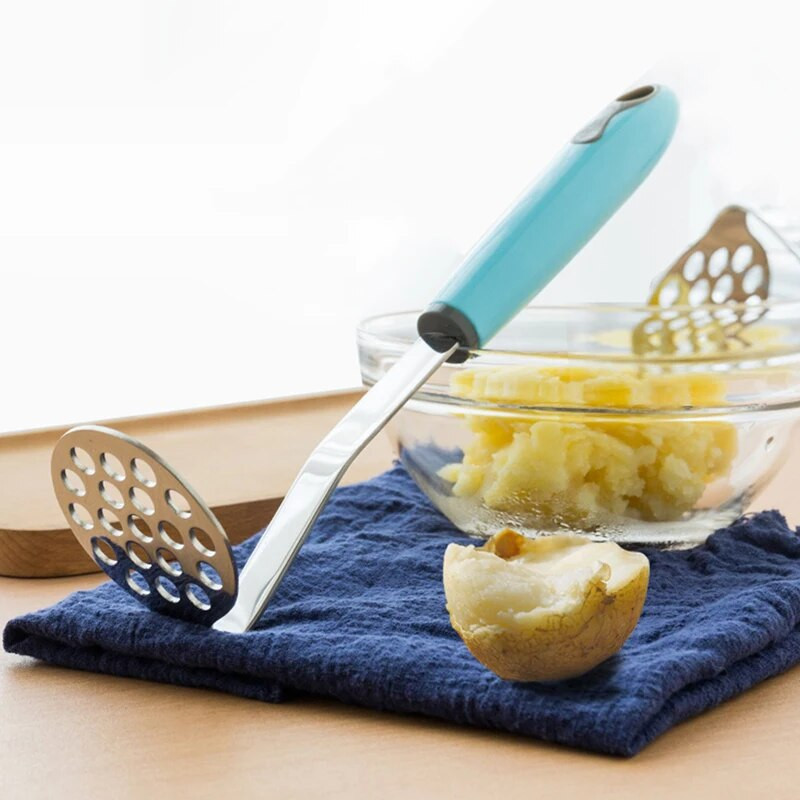 Mașină de zdrobire de cartofi din oțel inoxidabil, dovleac, banane, zdrobitor de alimente, mașină manuală de presare a noroiului, mașină de tocat usturoi, ustensile de bucătărie