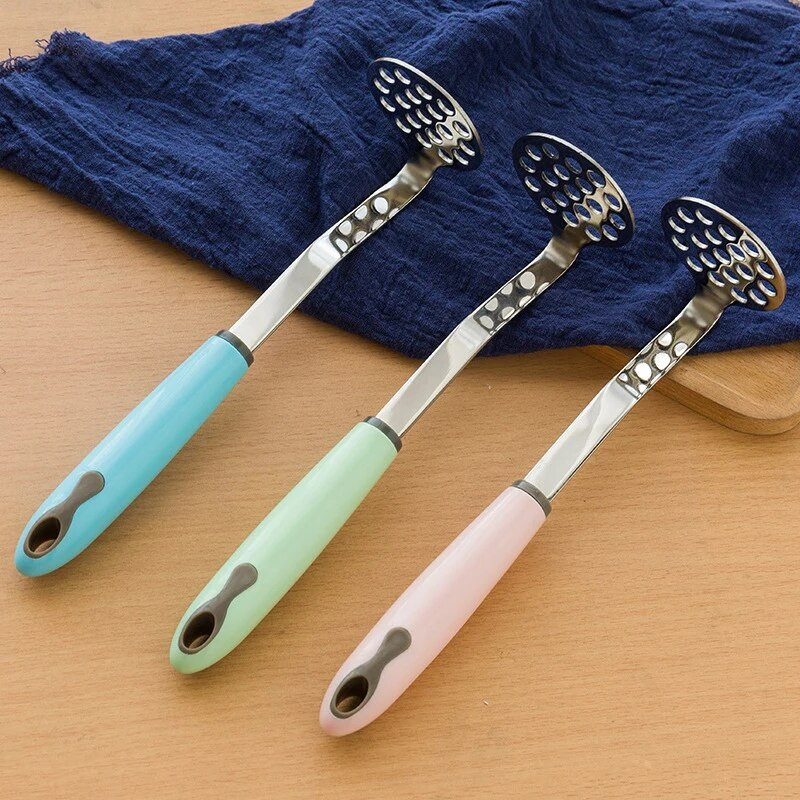 Mașină de zdrobire de cartofi din oțel inoxidabil, dovleac, banane, zdrobitor de alimente, mașină manuală de presare a noroiului, mașină de tocat usturoi, ustensile de bucătărie