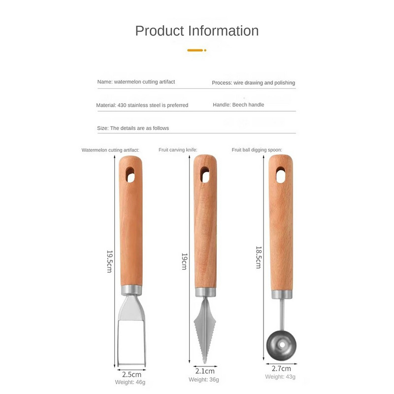1 vnt Arbūzų ledų kasimo rutulinis šaukštas nerūdijančio plieno arbūzas melionas vaisių drožyba peiliu pjaustytuvu virtuvės prietaisai