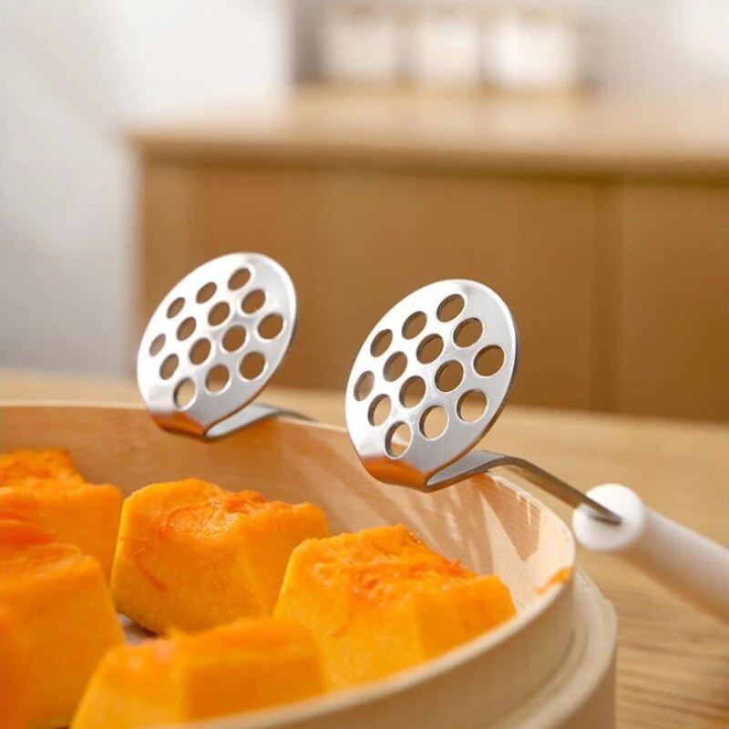 Presă de piure de cartofi din oțel inoxidabil, manuală de uz casnic, alimente pentru copii, mașină de zdrobire de ouă de avocado, unelte de gătit, accesorii și accesorii de bucătărie