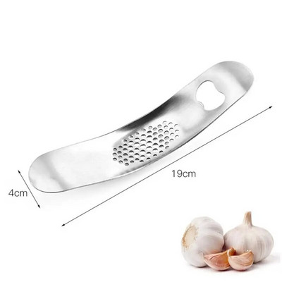 1 vnt virtuvės įtaisas, lenktas česnako presas, nerūdijančio plieno daugiafunkcis rankinis česnako skiltelės, virtuvės česnako preso įrankis