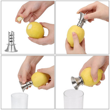 Ръчна сокоизстисквачка Изстискване на сок за Лимон Изливане Винт Ръчно Портокал Лайм Цитрусови плодове Инструмент Неръждаема стомана
