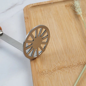 Тежка машина за смачкване на картофи от неръждаема стомана Кухненски инструмент Машина за смачкване на храна Машина за смачкване на картофи с дървена дръжка Кухненски джаджи
