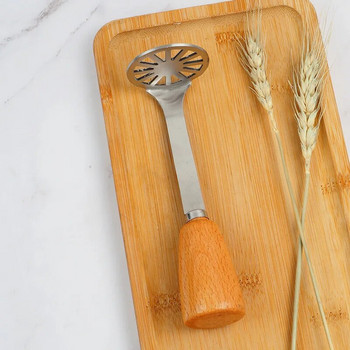 Εργαλείο κουζίνας Εργαλείο Κουζίνας Πυρωτή πατάτας από ανοξείδωτο χάλυβα Food Masher Potato Masher με ξύλινη λαβή Gadgets κουζίνας