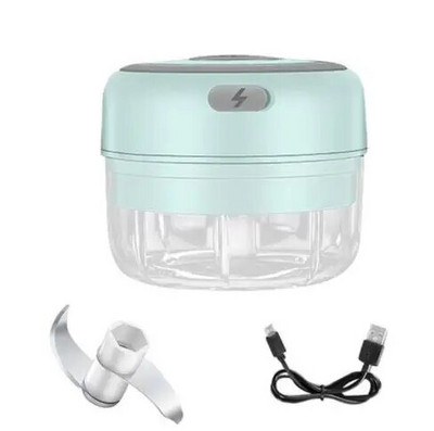 100/250mL Electric Mini Chopper Επαναφορτιζόμενη Μικρή Κουζινομηχανή για Πουρέ Σκόρδου Κρεμμύδι Βότανα Λαχανικών Ginger Fruit Blender