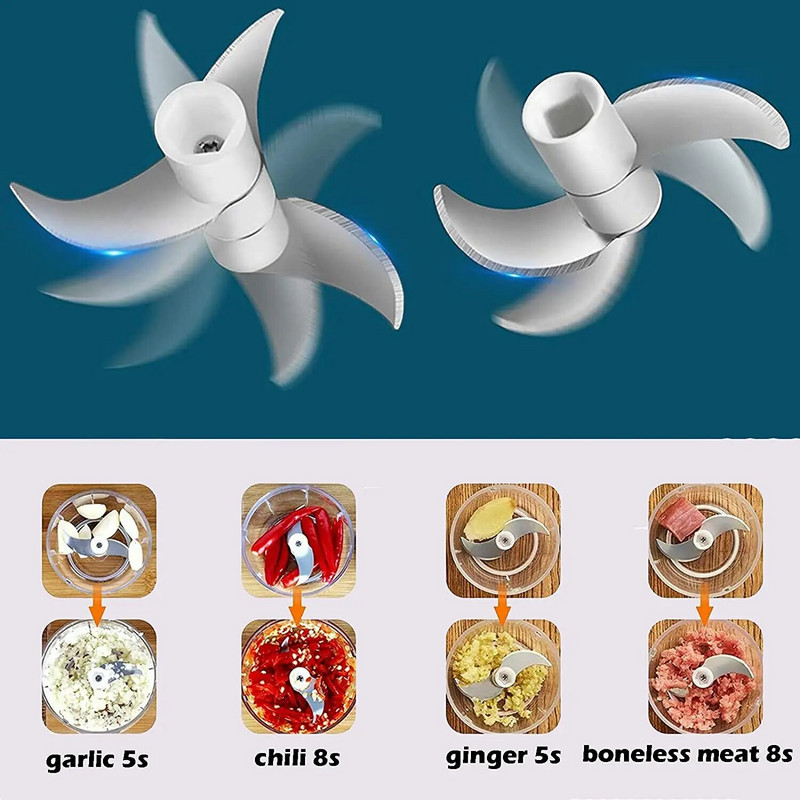 100/250 ml elektrinis mini maisto smulkintuvas Įkraunamas mažas virtuvinis kombainas česnakų tyrei, svogūnų žolės daržovėms imbierui vaisių trintuvas