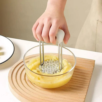 Εγχειρίδιο από ανοξείδωτο χάλυβα Pressed Potato Masher Τρίφτης ψησίματος πατάτας Θρυμματιστής Εργαλείο Μαγειρικής, Χρήσιμα Gadgets κουζίνας