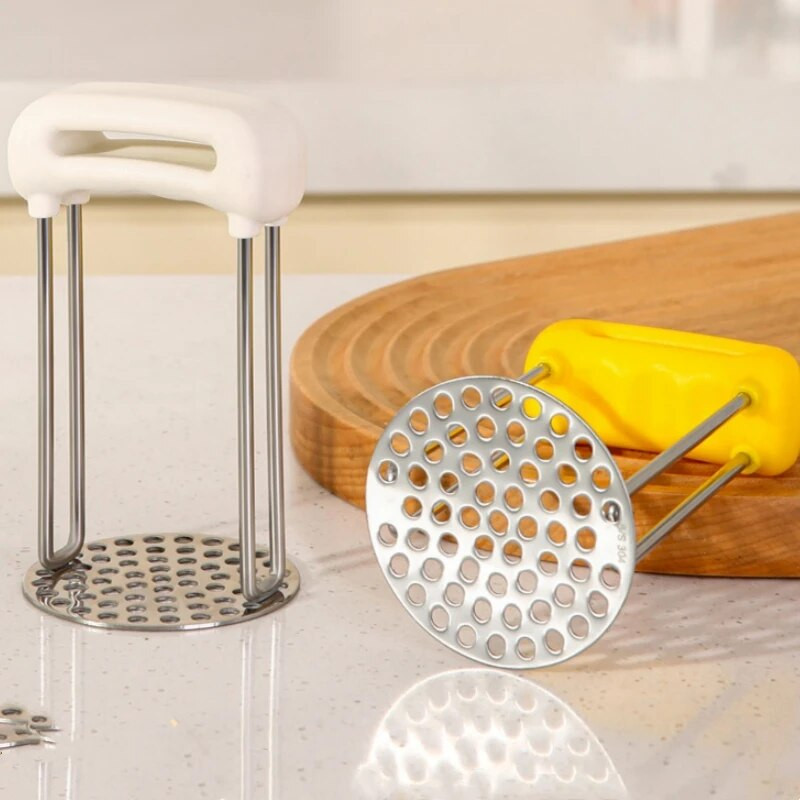 Rozsdamentes acél kézi préselt burgonyanyomó banánsütő reszelő burgonyadaráló szerszám főzési kellékek, konyhai hasznos eszközök