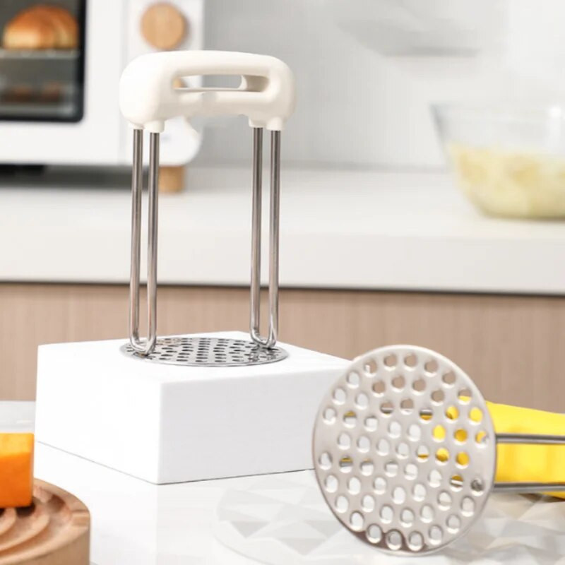 Rozsdamentes acél kézi préselt burgonyanyomó banánsütő reszelő burgonyadaráló szerszám főzési kellékek, konyhai hasznos eszközök