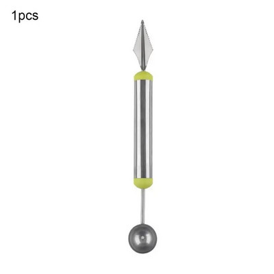1 vnt. arbūzų pjaustymo kubeliais įrankis nerūdijančio plieno Daugiafunkcis vaisių skirstytuvas, šakutė, kasimo minkštimas, vaisių šakutė Virtuvės priedai