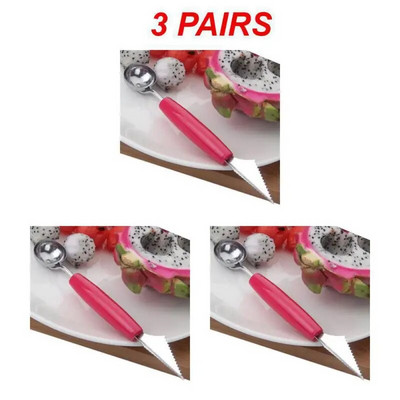 1 ~ 4 PORŲ Arbūzinis šaukštas Patogus rankenos krepšys Virtuvės įrankiai Vandens raibuliavimo peilis aštrių ašmenų dydis: 18,5 * 2 cm