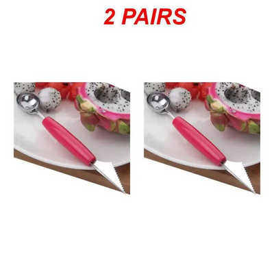 1 ~ 4 PORŲ Arbūzinis šaukštas Patogus rankenos krepšys Virtuvės įrankiai Vandens raibuliavimo peilis aštrių ašmenų dydis: 18,5 * 2 cm