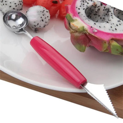 1 ~ 4 PORŲ Arbūzinis šaukštas Patogus rankenos krepšys Virtuvės įrankiai Vandens raibuliavimo peilis aštrių ašmenų dydis: 18,5 * 2 cm