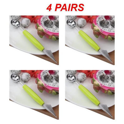 1 ~ 4 PORŲ Arbūzinis šaukštas Patogus rankenos krepšys Virtuvės įrankiai Vandens raibuliavimo peilis aštrių ašmenų dydis: 18,5 * 2 cm