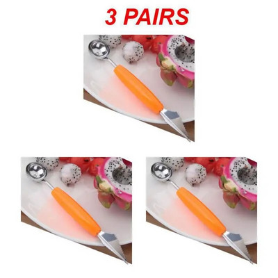 1 ~ 4 PORŲ Arbūzinis šaukštas Patogus rankenos krepšys Virtuvės įrankiai Vandens raibuliavimo peilis aštrių ašmenų dydis: 18,5 * 2 cm