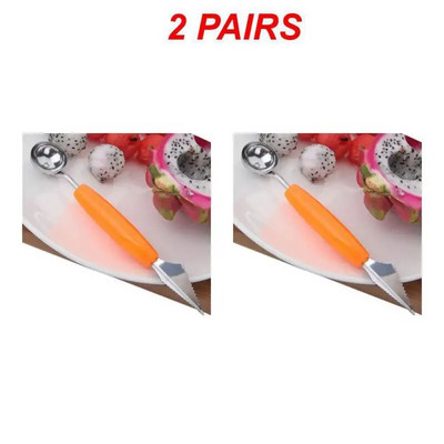 1 ~ 4 PORŲ Arbūzinis šaukštas Patogus rankenos krepšys Virtuvės įrankiai Vandens raibuliavimo peilis aštrių ašmenų dydis: 18,5 * 2 cm