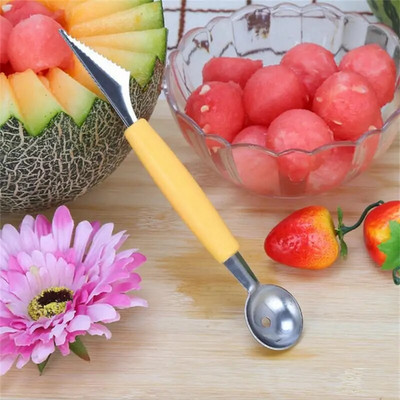 1 ~ 4 PORŲ Arbūzinis šaukštas Patogus rankenos krepšys Virtuvės įrankiai Vandens raibuliavimo peilis aštrių ašmenų dydis: 18,5 * 2 cm