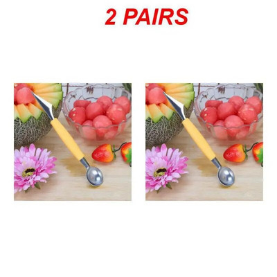 1 ~ 4 PORŲ Arbūzinis šaukštas Patogus rankenos krepšys Virtuvės įrankiai Vandens raibuliavimo peilis aštrių ašmenų dydis: 18,5 * 2 cm