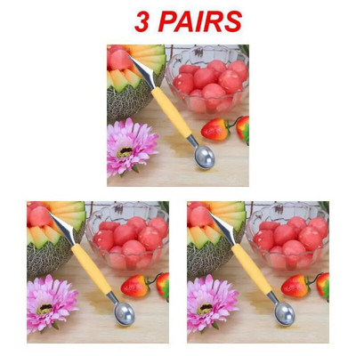 1 ~ 4 PORŲ Arbūzinis šaukštas Patogus rankenos krepšys Virtuvės įrankiai Vandens raibuliavimo peilis aštrių ašmenų dydis: 18,5 * 2 cm