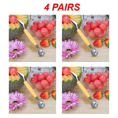 1 ~ 4 PORŲ Arbūzinis šaukštas Patogus rankenos krepšys Virtuvės įrankiai Vandens raibuliavimo peilis aštrių ašmenų dydis: 18,5 * 2 cm