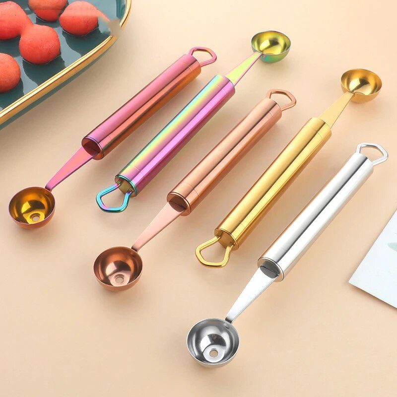 Oțel inoxidabil Pepene Pepene Pepene Pepene Minge Lingură Fructe Lingură Înghețată Sorbet Instrument de gătit Accesorii de bucătărie Gadget-uri